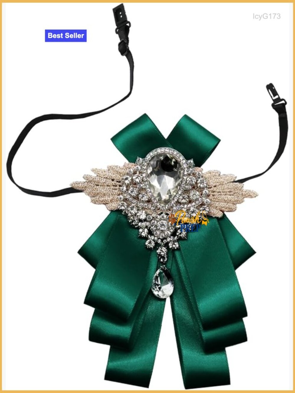 Rhinestone Sparkle Bow Tie for Suits Tuxedos Evening Parties Adjustable Strap